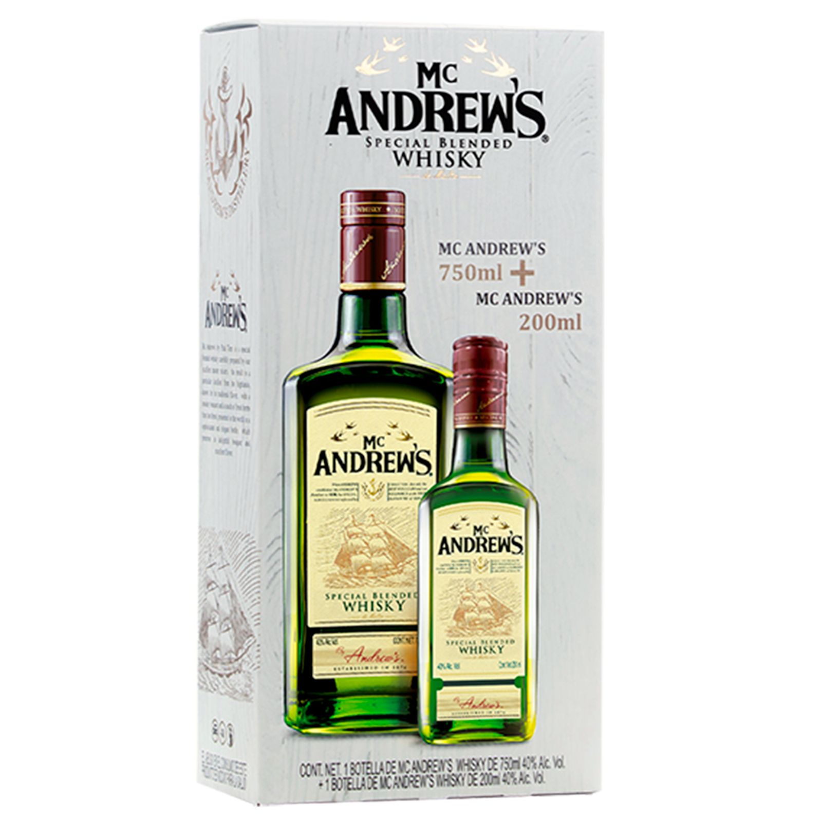 Pieza Whisky Mc Andrews 750 Ml + Whisky Mc Andrews 200 M La tienda